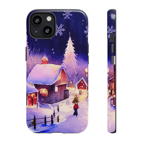 Christmas Homes in the Snow - Impact Resistant Phone Case iPhone 13 Glossy